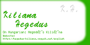 kiliana hegedus business card